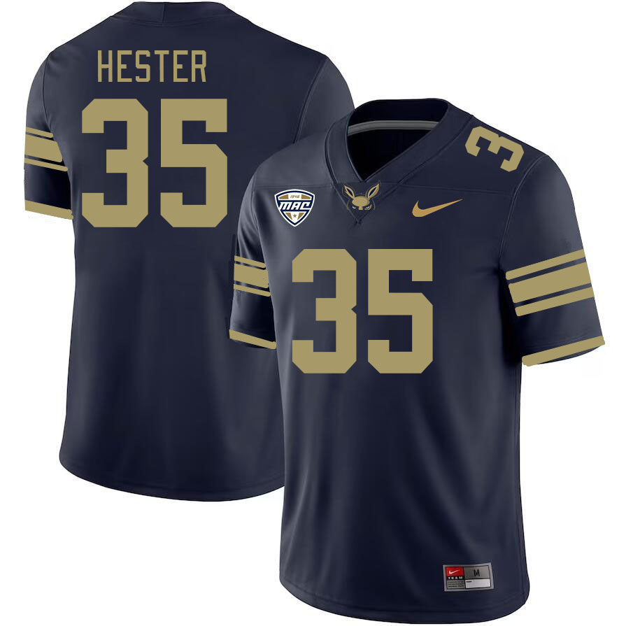 Men-Youth #35 Blake Hester Akron Zips 2023 College Football Jerseys Stitched-Blue